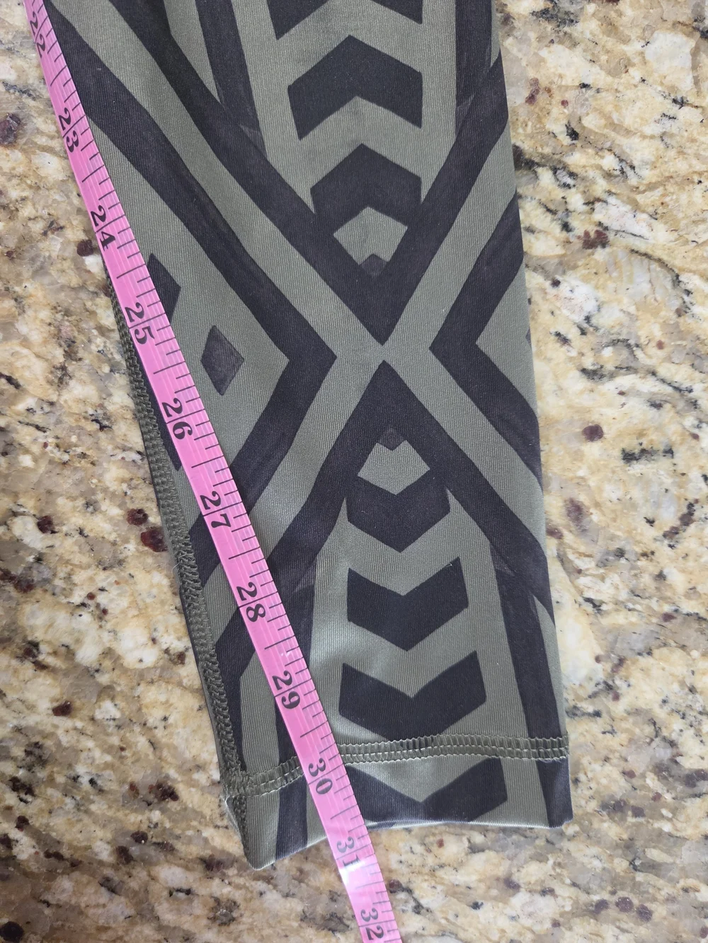 lululemon athletica Olive Green and Black Geometric Leggings
